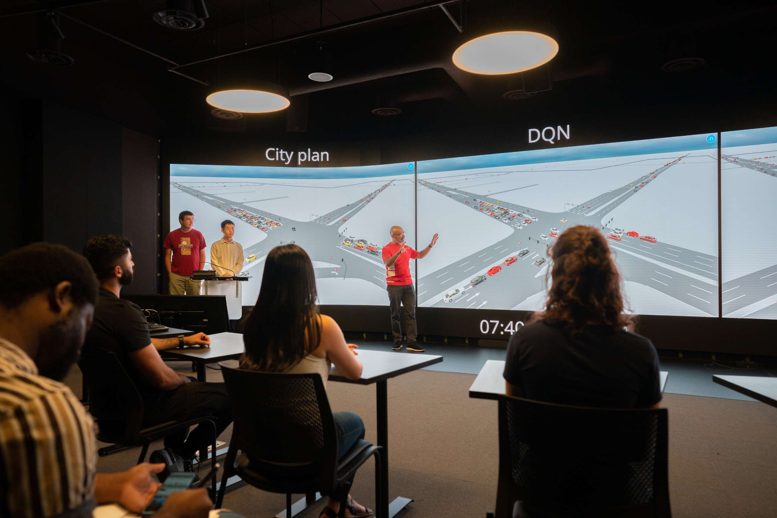 AI talent students sitting in a lecture hall.